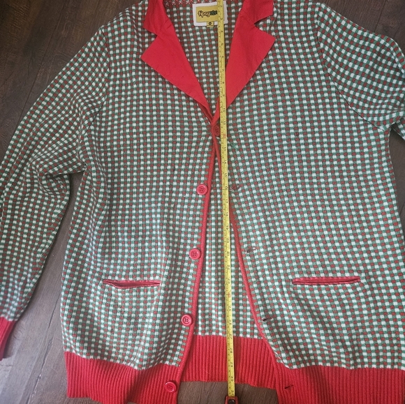 Tipsy Elves Red and Green Checkered Sweater - Picture 8 of 9